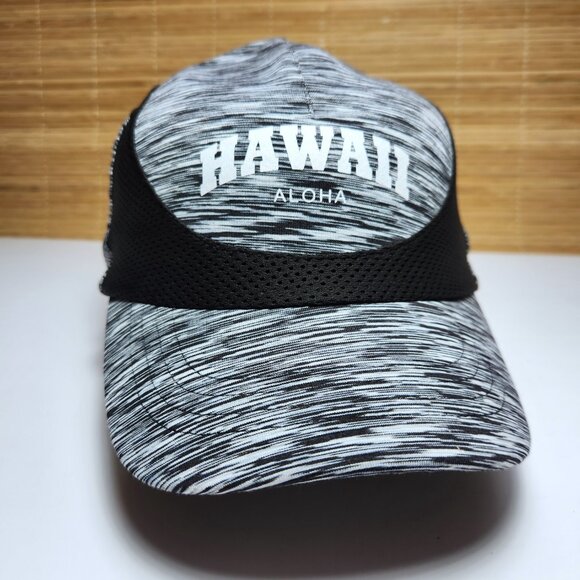 Robin Ruth Hawaii Aloha Hat Adjustable Black and White with Mesh Detail Around - Picture 1 of 7